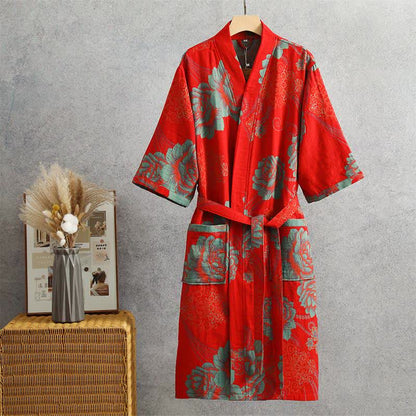 Vestaglia Yukata in garza di cotone peonia - XL - image 0