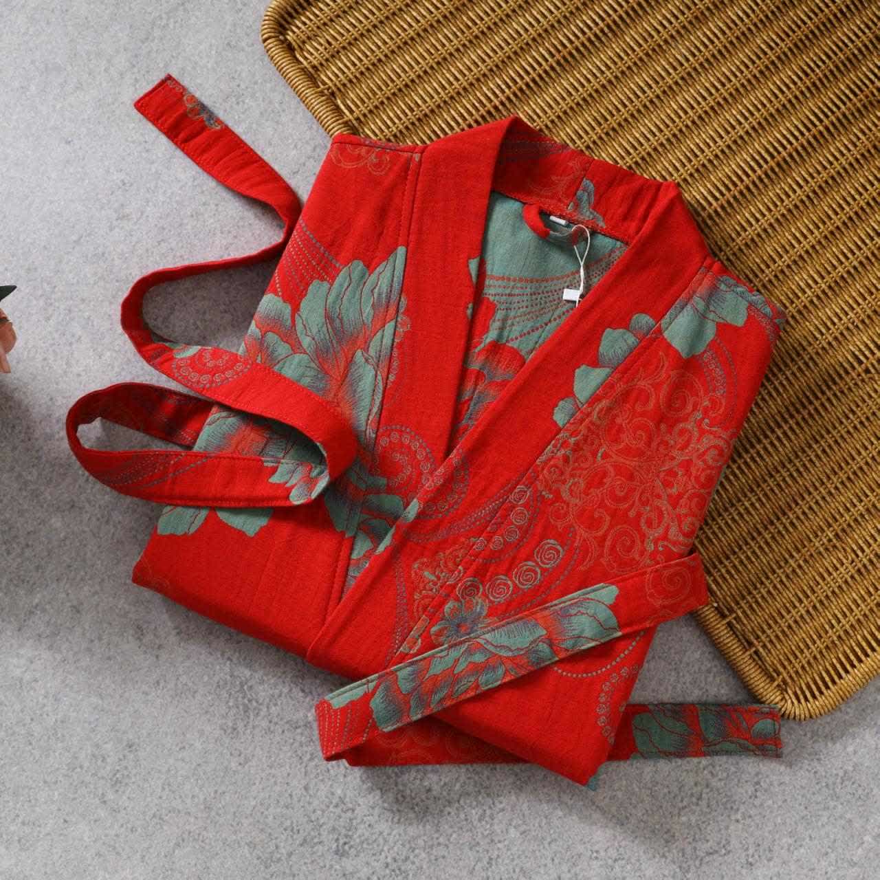 Vestaglia Yukata in garza di cotone peonia - image 1