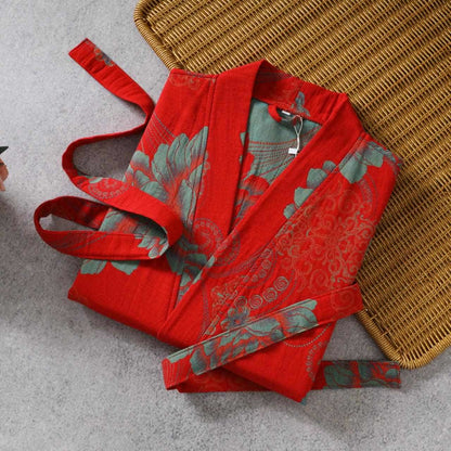 Vestaglia Yukata in garza di cotone peonia - image 1