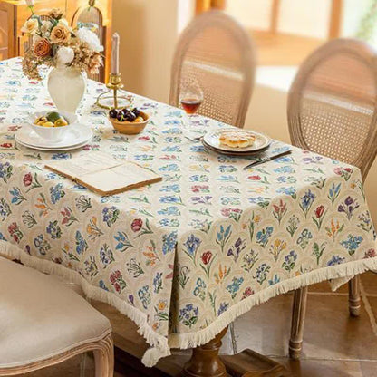 Tovaglia con nappa e bouquet in fiore vintage - Beige - 140cm x 260cm - image 13