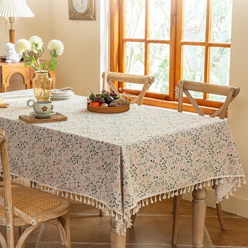Tovaglia decorativa con nappe floreali Cottagecore - 140cm x 260cm - image 0