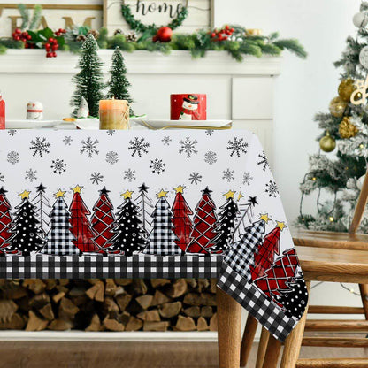 Tovaglia con stampa di fiocchi di neve e albero di Natale - image 3