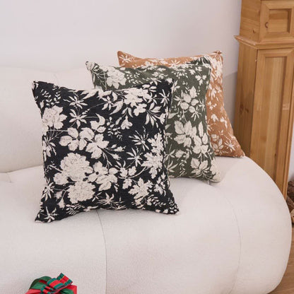 Cuscino decorativo con foglie floreali e inserto - image 0