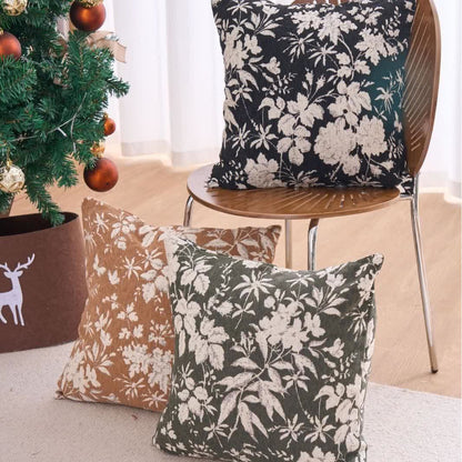 Cuscino decorativo con foglie floreali e inserto - image 2