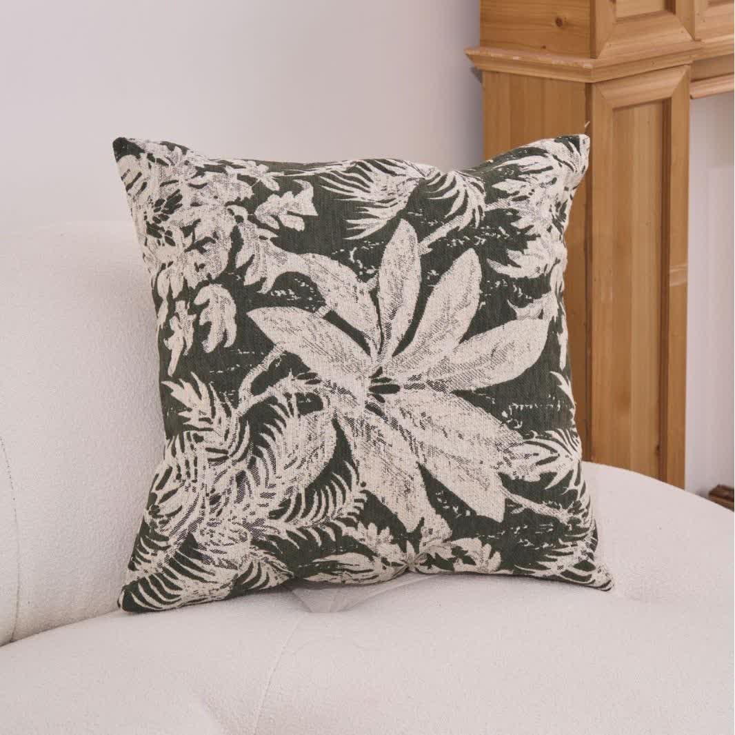 Cuscino decorativo con foglie di isola tropicale - Verde scuro - 60cm x 60cm - image 11