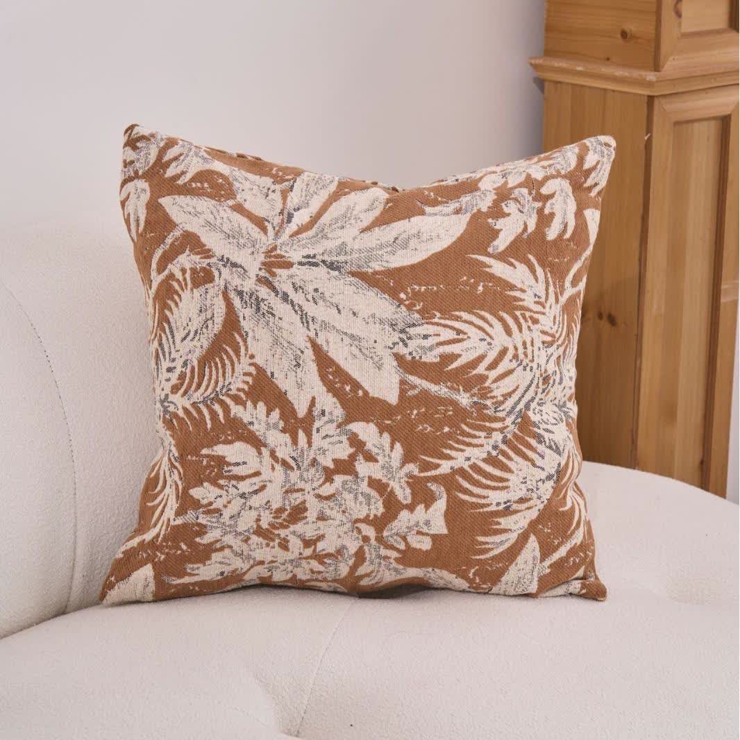Cuscino decorativo con foglie di isola tropicale - Cachi - 60cm x 60cm - image 8