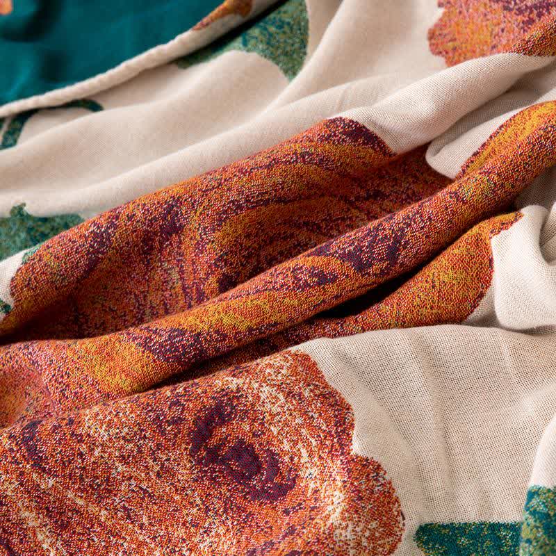 Trapunta reversibile con nappe in garza di cotone rosa - image 6