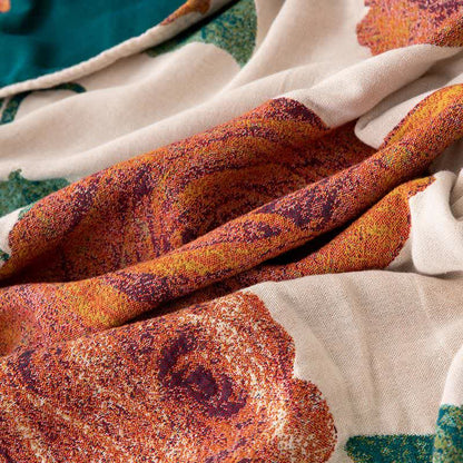 Trapunta reversibile con nappe in garza di cotone rosa - image 6