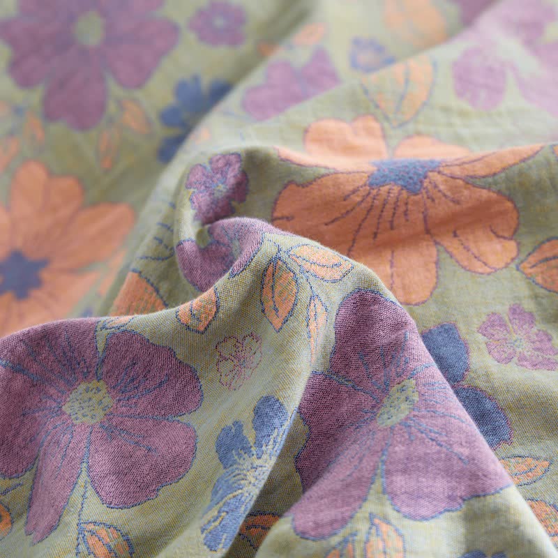 Elegante biancheria da letto in garza di cotone jacquard floreale - image 5