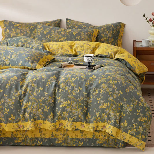 Biancheria da letto in garza di cotone jacquard Plum Blossom - Set di biancheria da letto - Matrimoniale Grande - image 0
