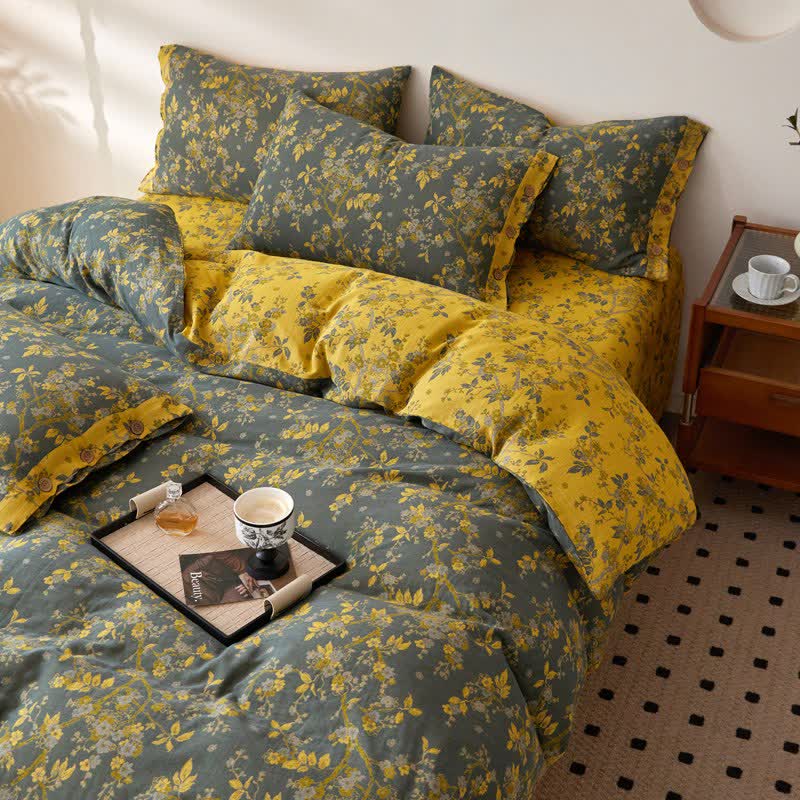 Biancheria da letto in garza di cotone jacquard Plum Blossom - image 2