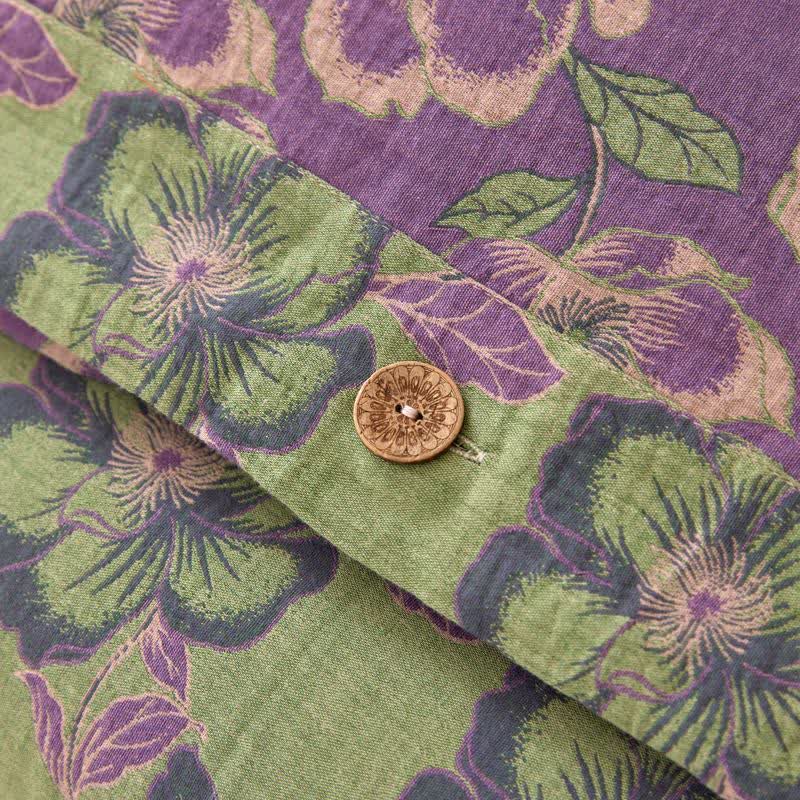 Biancheria da letto in garza di cotone jacquard con fiori di pesco - image 4