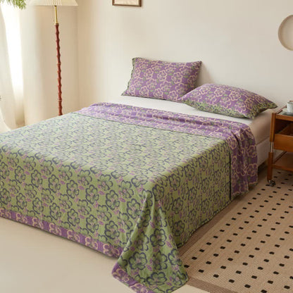 Biancheria da letto in garza di cotone jacquard con fiori di pesco - image 3