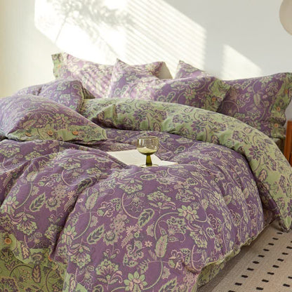 Biancheria da letto in garza di cotone jacquard floreale astratto - image 2