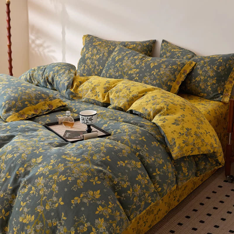 Biancheria da letto in garza di cotone jacquard Plum Blossom - image 1