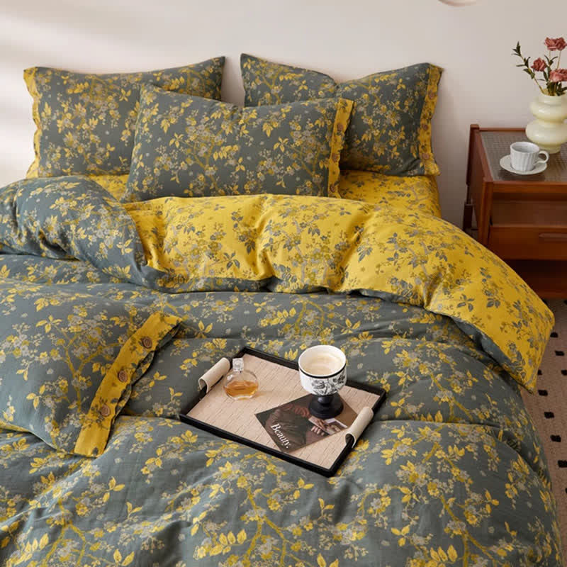 Biancheria da letto in garza di cotone jacquard Plum Blossom - image 5