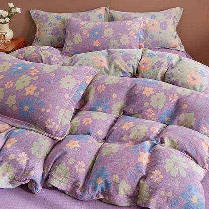 Elegante biancheria da letto in garza di cotone jacquard floreale - image 3
