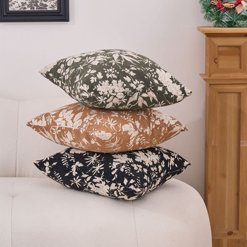 Cuscino decorativo con foglie floreali e inserto - image 3