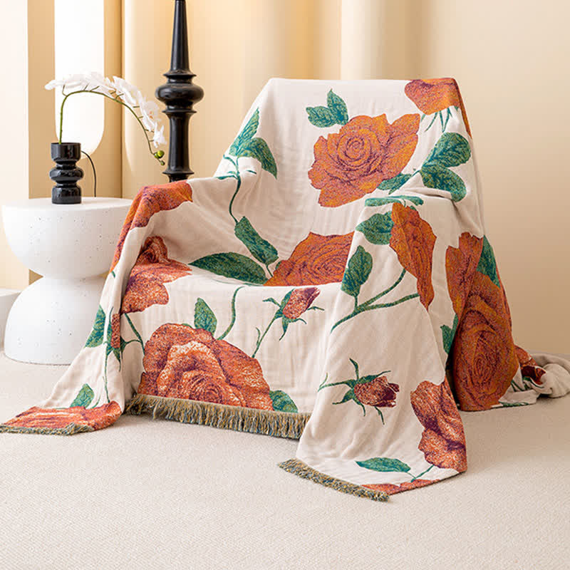 Trapunta reversibile con nappe in garza di cotone rosa - image 2