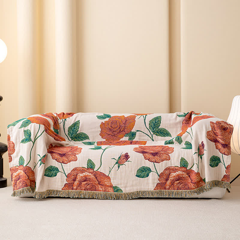 Trapunta reversibile con nappe in garza di cotone rosa - image 3