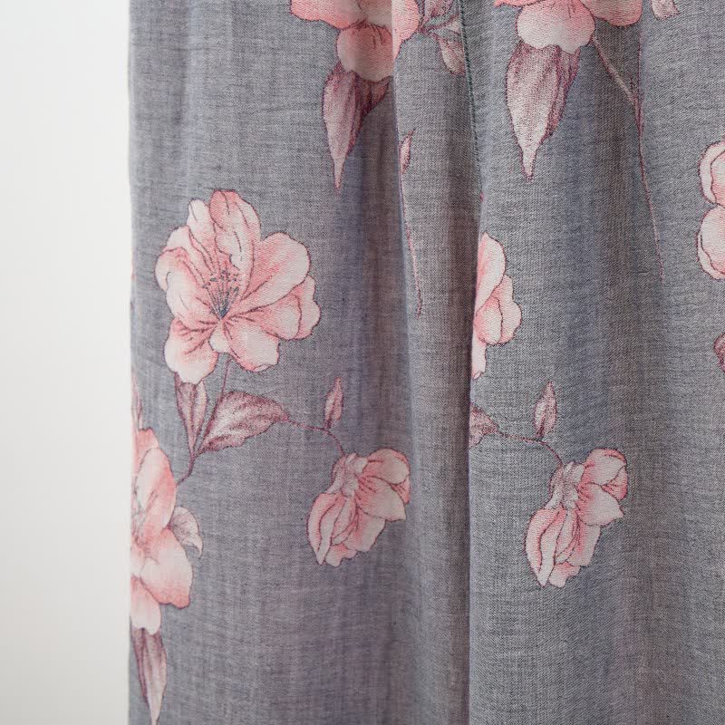 Completo da notte in puro cotone con stampa floreale rosa - image 8