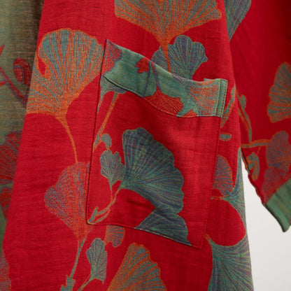 Kimono in cotone biologico con foglie di ginkgo - image 15