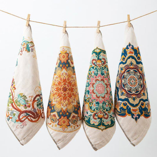 Asciugamano assorbente da cucina in garza di cotone vintage - Set da quattro pezzi - image 0