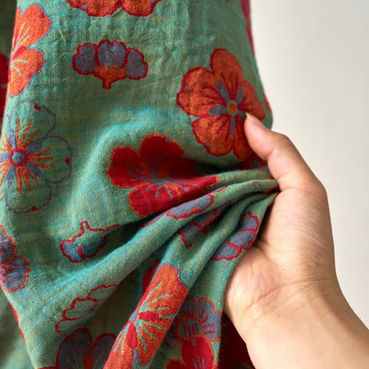 Kimono in garza di cotone con fiori di prugna - image 20