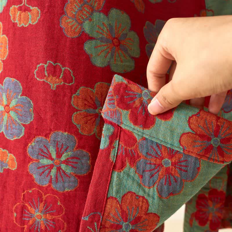 Kimono in garza di cotone con fiori di prugna - image 8