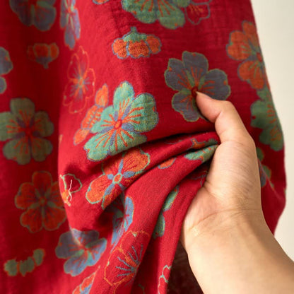 Kimono in garza di cotone con fiori di prugna - image 9