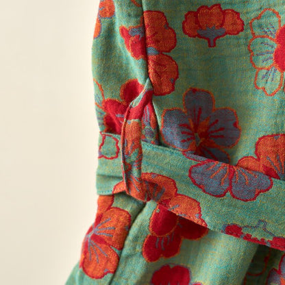 Kimono in garza di cotone con fiori di prugna - image 17