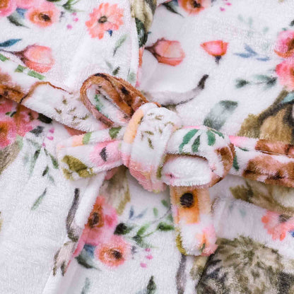 Accappatoio in peluche con stampa floreale animalier - image 3