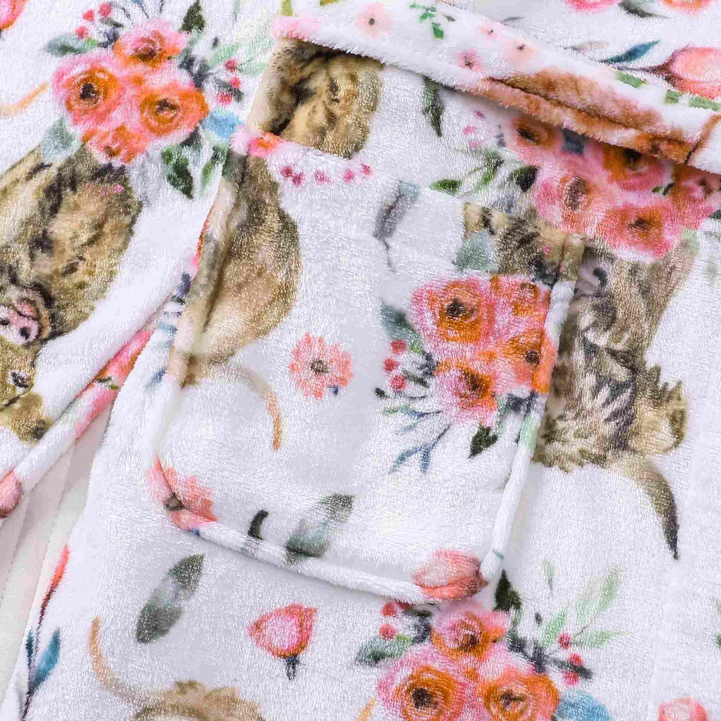 Accappatoio in peluche con stampa floreale animalier - image 6