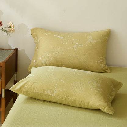 Copriletto vintage in garza di cotone jacquard - 2 federe - 48cm x 74cm - image 2