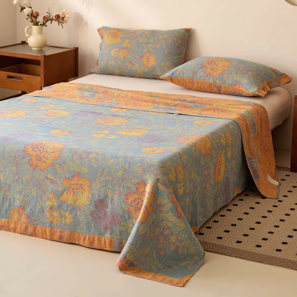 Copriletto in garza di cotone jacquard Peony - Copriletto con 2 federe - Matrimoniale Grande - image 0