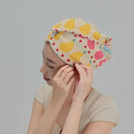 Asciugamano per capelli in cotone Rural Pear - Beige - 2 pezzi - 9" x 21" - image 0