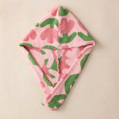 Asciugamano per capelli in cotone tinto in filo a forma di tulipano - image 3