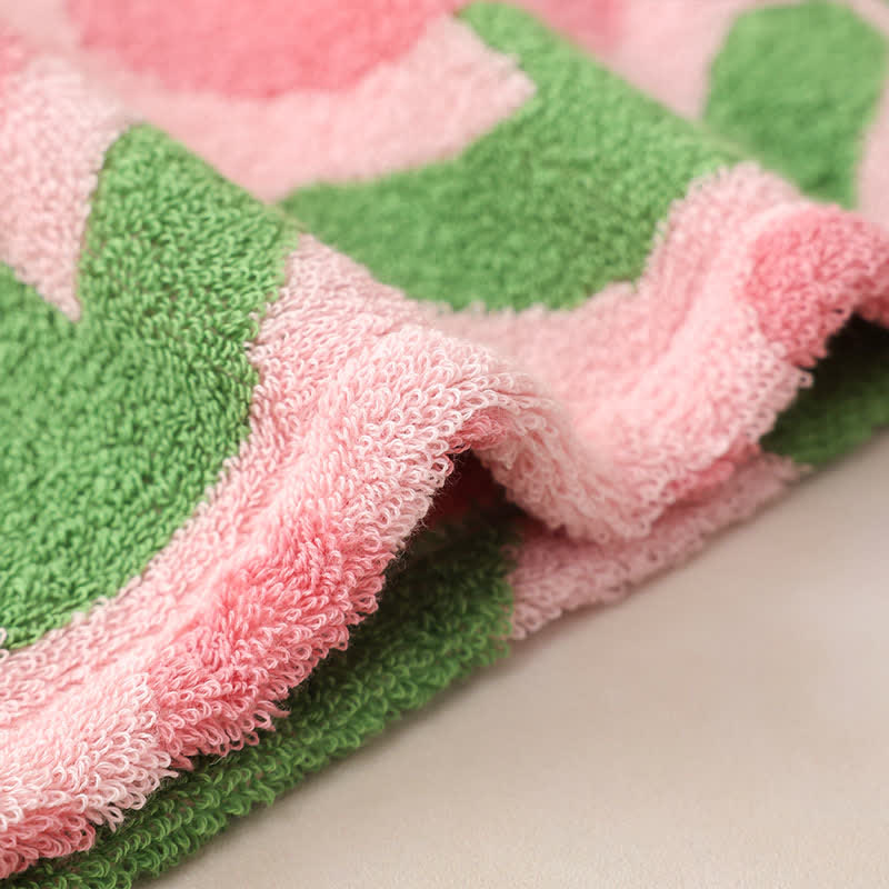 Asciugamano per capelli in cotone tinto in filo a forma di tulipano - image 5