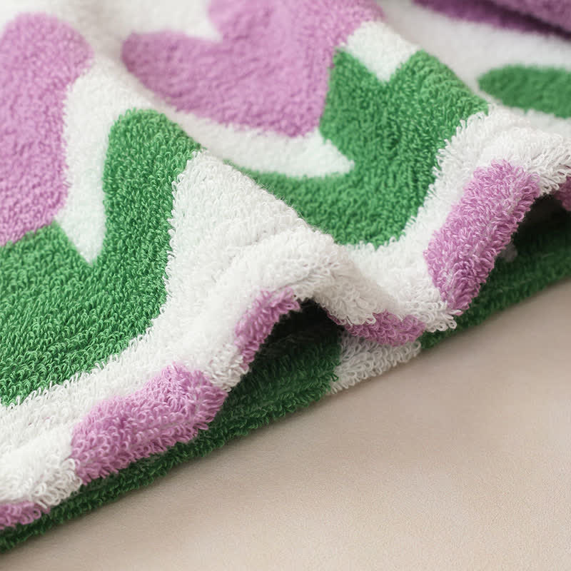 Asciugamano per capelli in cotone tinto in filo a forma di tulipano - image 13