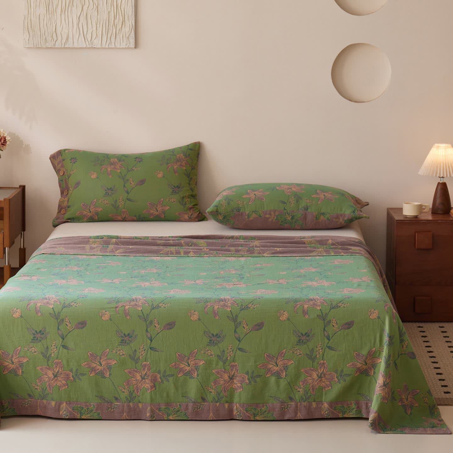 Copriletto in garza di cotone jacquard Lily - image 1