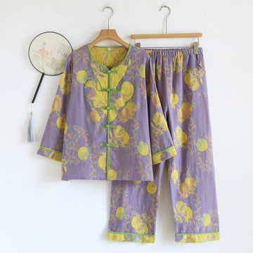 Pigiama in cotone stile orientale con melograno - XL - image 0