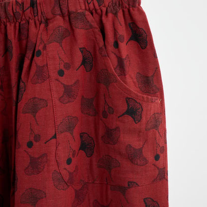 Pigiama in cotone con nappe orientali e foglie di ginkgo - image 5