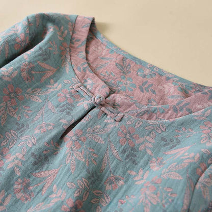 Pigiama a maniche lunghe in cotone vintage con stampa botanica - image 1
