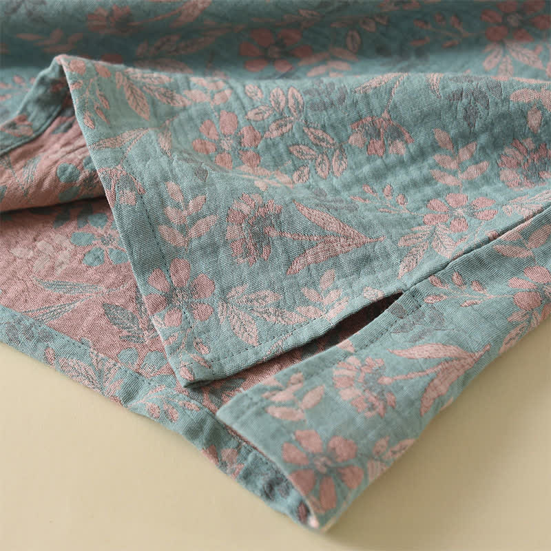Pigiama a maniche lunghe in cotone vintage con stampa botanica - image 3