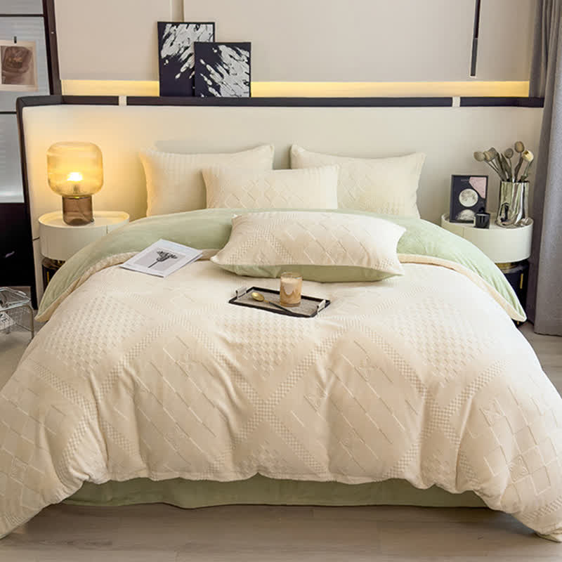Set di biancheria da letto calda con motivo a quadri a rombi - image 1
