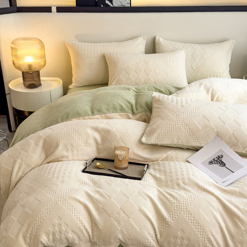 Set di biancheria da letto calda con motivo a quadri a rombi - image 3