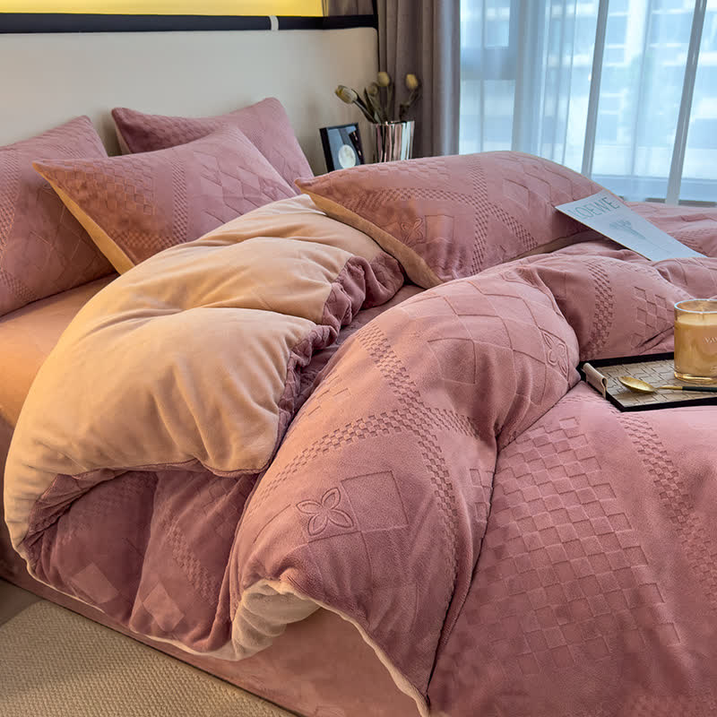 Set di biancheria da letto calda con motivo a quadri a rombi - image 9
