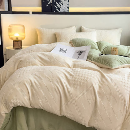 Set di biancheria da letto calda con motivo a quadri a rombi - image 2