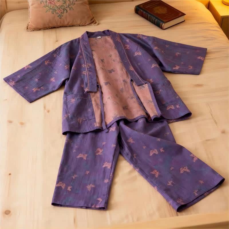 Completo da salotto in kimono di garza di cotone a farfalla - image 0