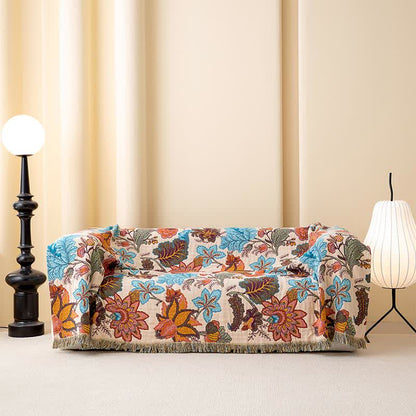 Trapunta in cotone con nappe floreali e foglie tropicali - image 1